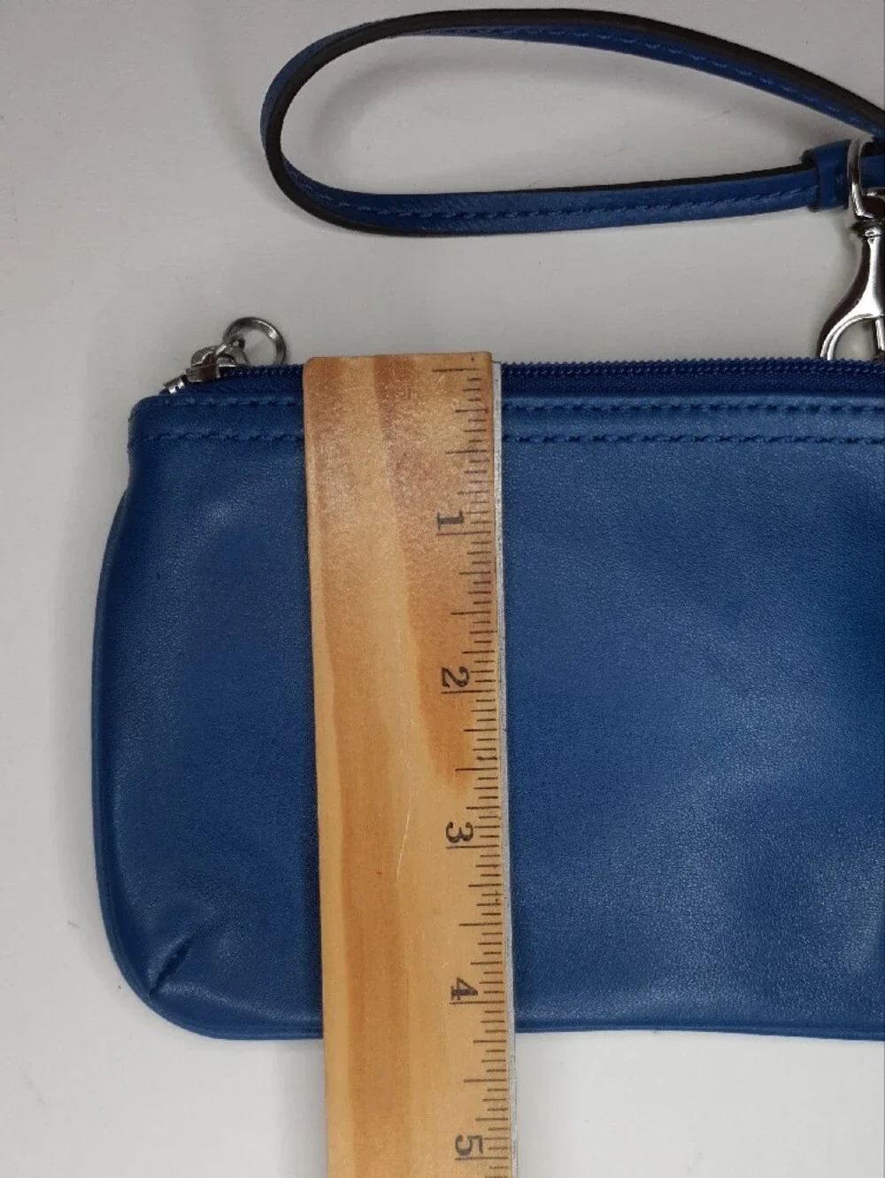 COACH Blue Leather Small Wristlet - NWT + Free Gift